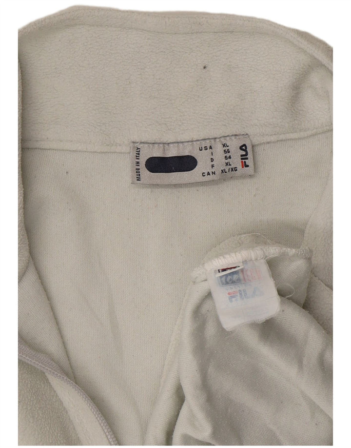 FILA Jersey polar con cuello y cremallera para hombre IT 56 XL Poliéster blanco