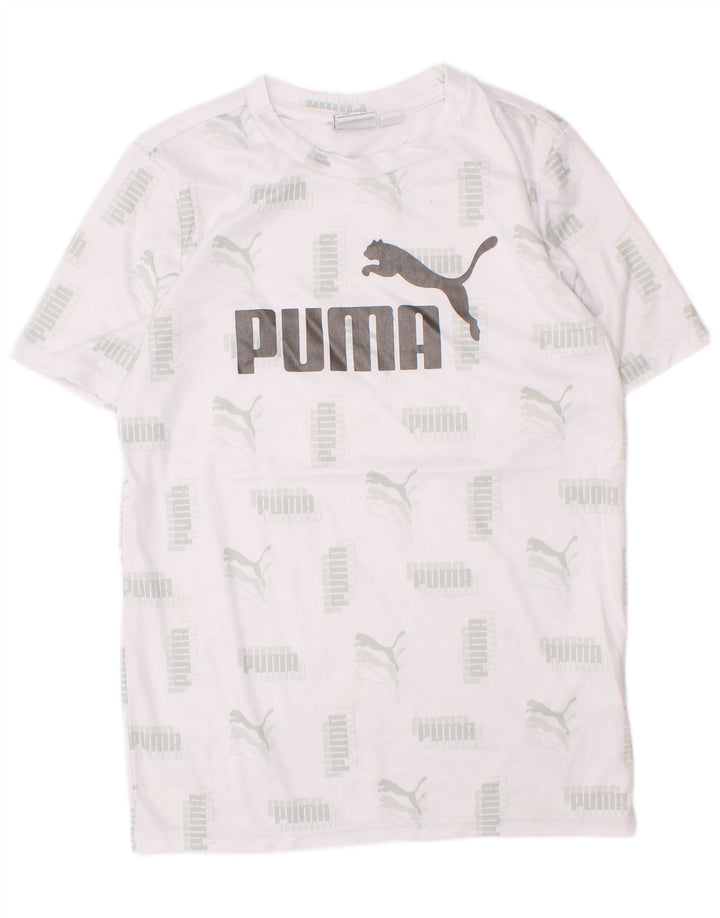 Puma Camiseta gráfica para niños 7-8 años Small Blanco Poliéster