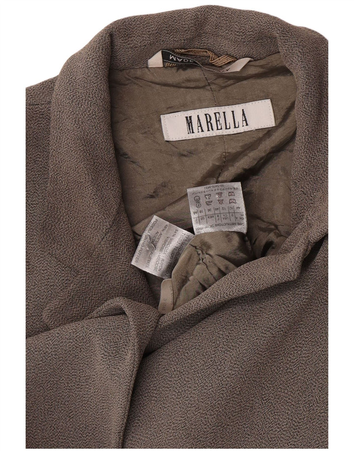 Marella Chaqueta Blazer de 2 Botones para Mujer UK 46 Grande Viscosa Gris