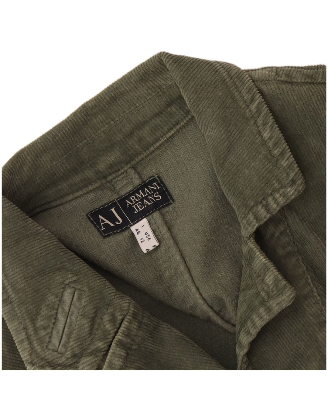 Armani Jeans Chaqueta Blazer de Pana con 3 Botones para Mujer UK 46 Grande Caqui