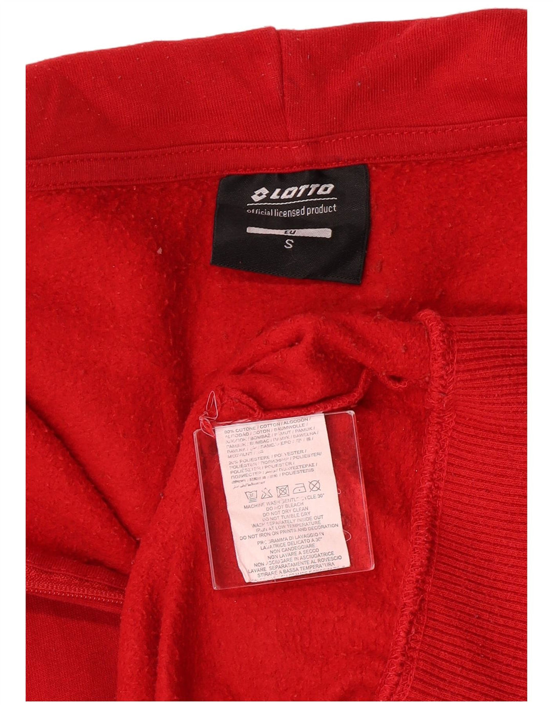 Lotto - Sudadera con capucha y cremallera para hombre, talla pequeña, algodón rojo