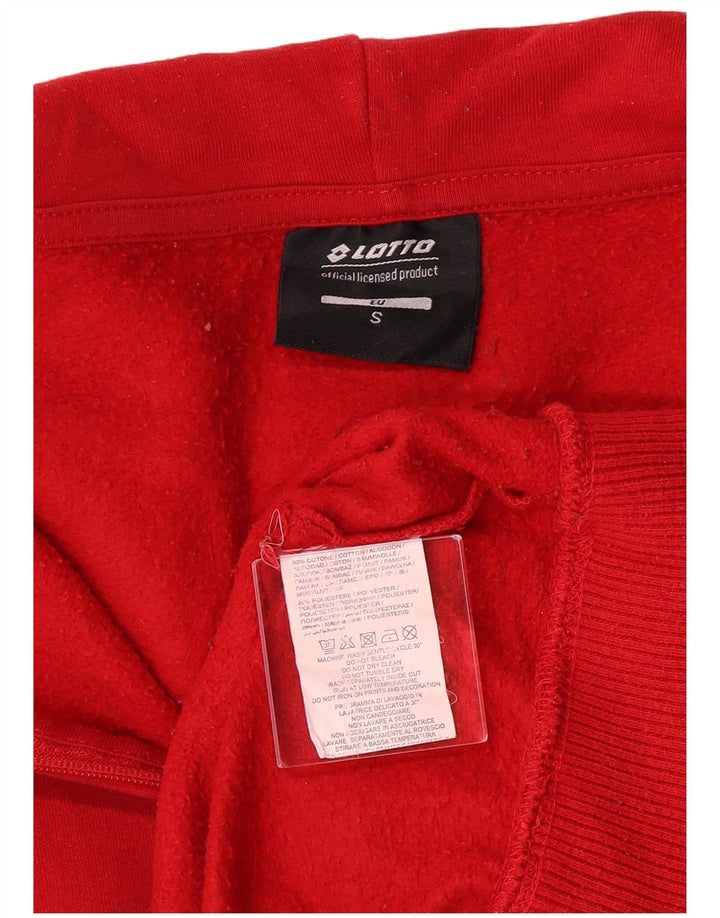 Lotto - Sudadera con capucha y cremallera para hombre, talla pequeña, algodón rojo
