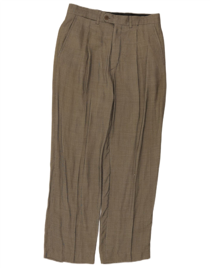 Zara Pantalón de traje con pinzas para hombre EU 40 Medium W31 L30 Rayón a cuadros gris
