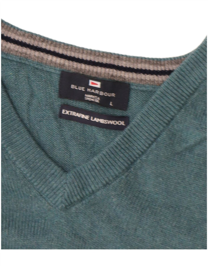Marks & Spencer Suéter tipo jersey con cuello en V azul Harbor para hombre Verde grande