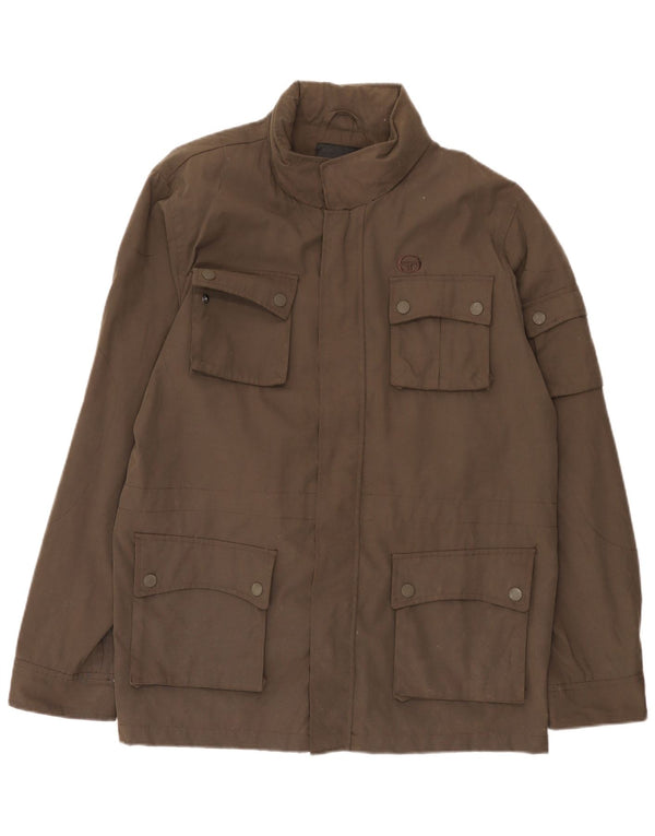 Sergio Tacchini Chaqueta utilitaria para hombre UK 42 XL Poliamida marrón