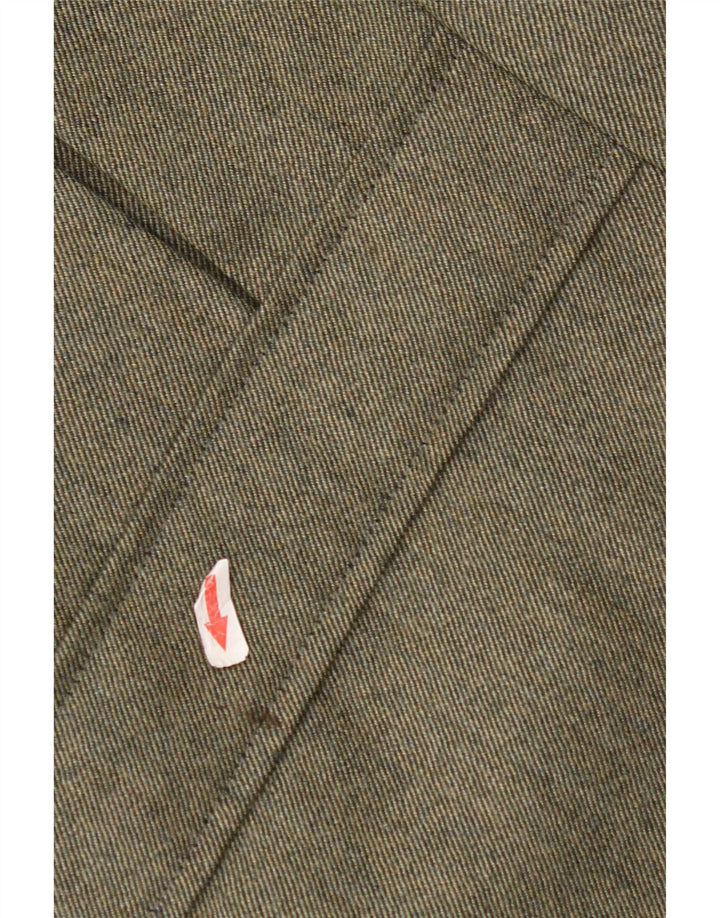 Vintage hombres 3 botones Blazer chaqueta Reino Unido 38 medio caqui colorblock