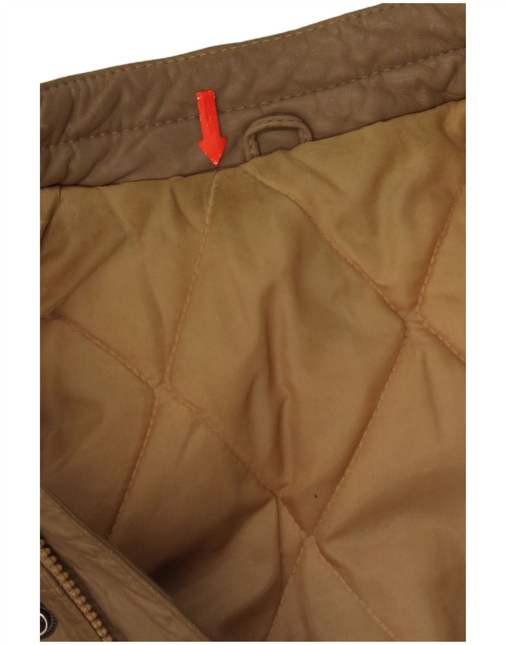 Chaqueta de cuero vintage para hombre IT 48 Cuero beige medio