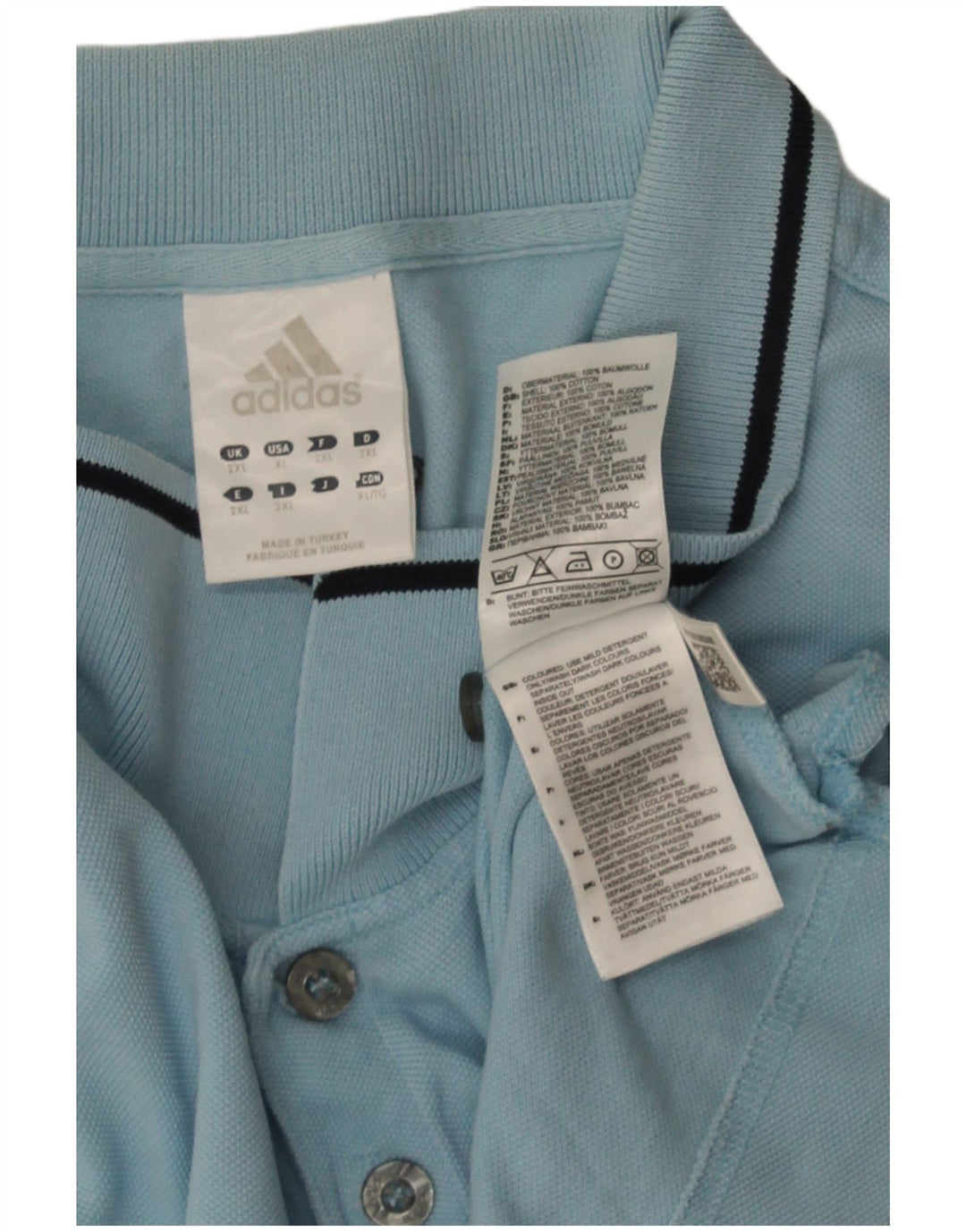 Polo Adidas Hombre 2XL Algodón Azul