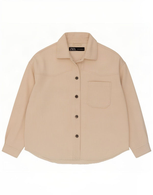 Zara Mujer Camisa De Pana Extragrande UK 6 XS Off White Cotton