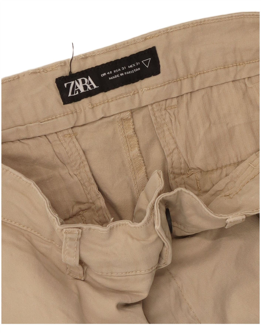 Zara Mens Slim Chino Pantalones EU 40 Medium W31 L29 Beige