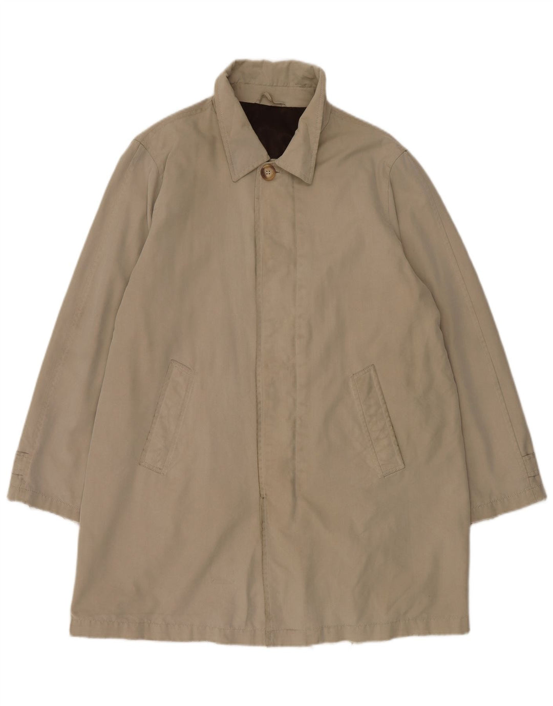 Massimo Dutti Abrigo Hombre EU 40 Grande Caqui Algodón