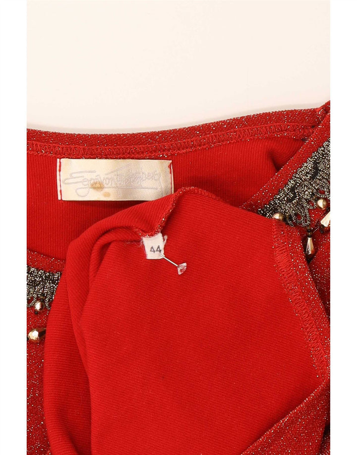 Body vintage de manga larga para mujer IT 44 Rojo medio