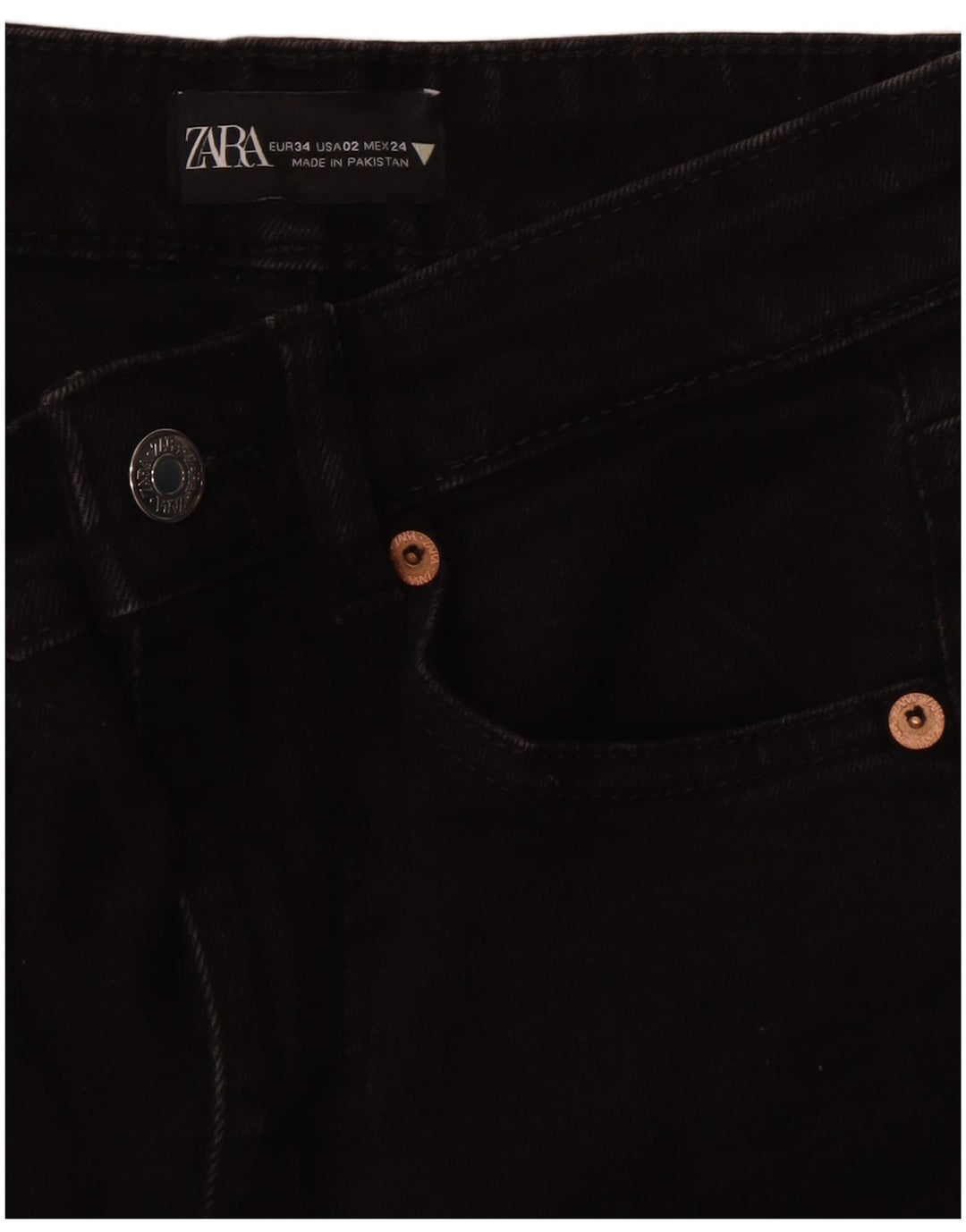 Zara Vaqueros Bootcut Mujer EU 34 2XS W24 L25 Negro