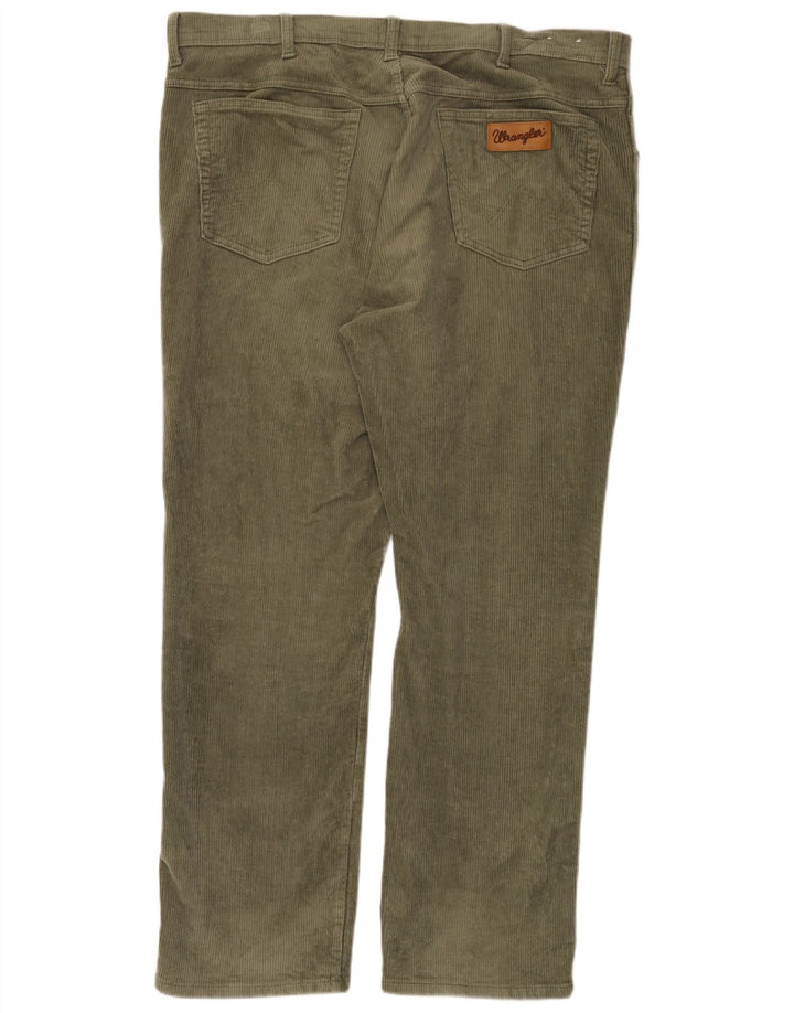 WRANGLER Pantalones rectos de pana Texas para hombre W42 L32 Algodón caqui
