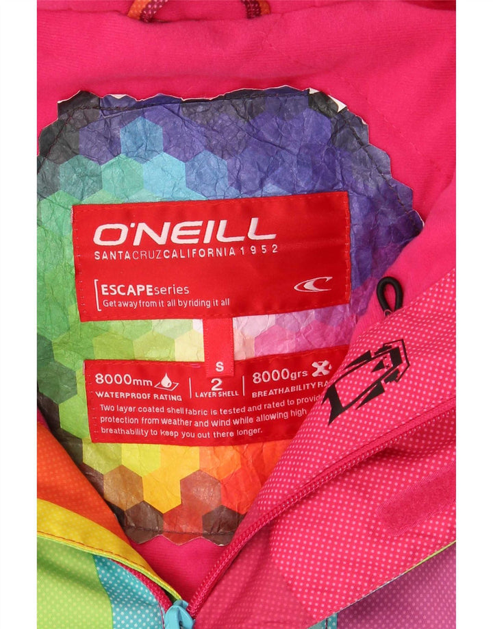 O'Neill Chaqueta impermeable con capucha para mujer UK 40 Small Multicolor Colorblock