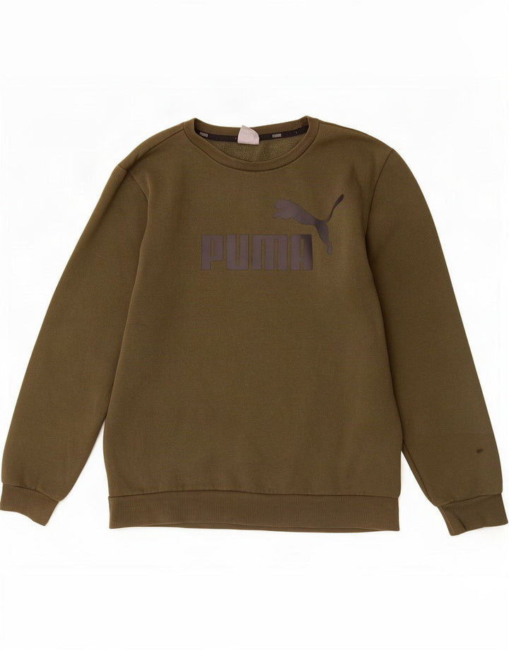 Puma Sudadera Estampada Con Estampado De Algodón Caqui Medio