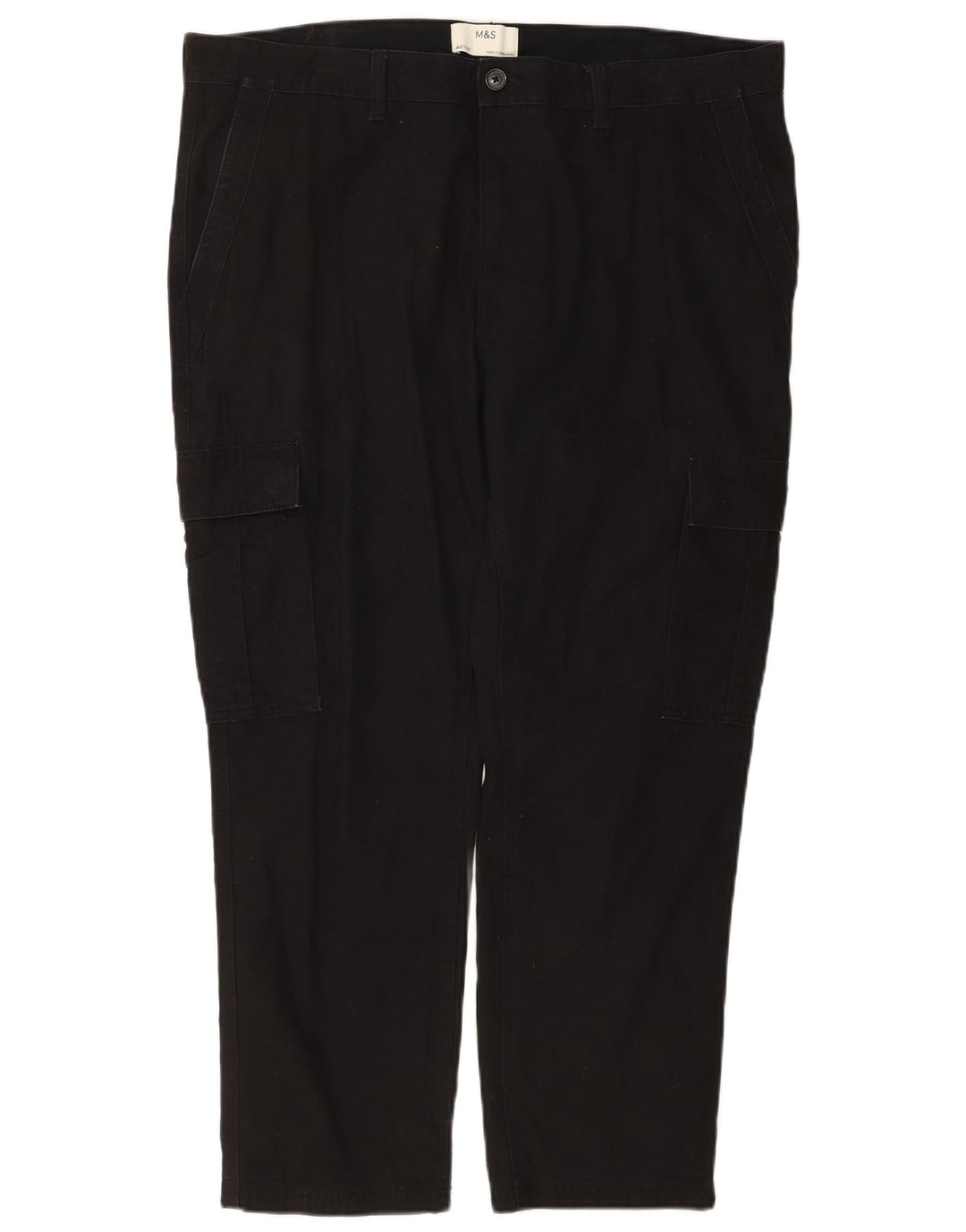 Marks & Spencer Pantalones cargo ajustados para hombre W40 L29 Algodón negro
