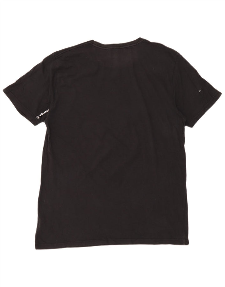 Volcom Camiseta gráfica para hombre Top grande de algodón negro