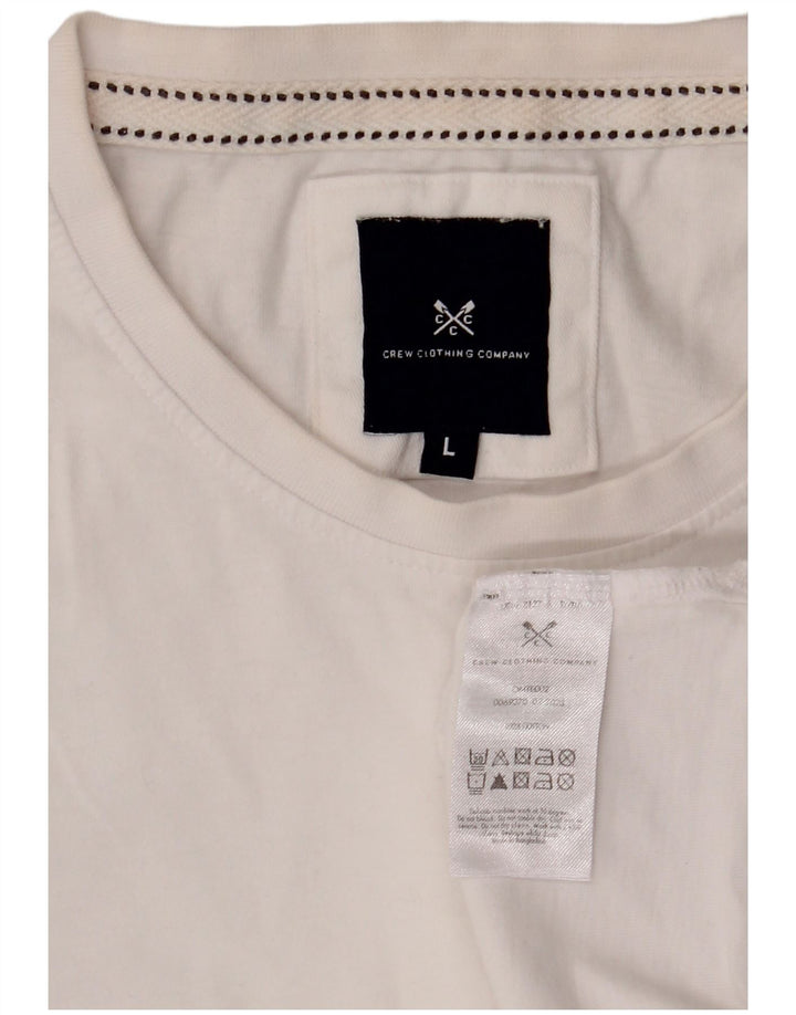 Crew Clothing - Camiseta para hombre, talla grande, algodón blanco