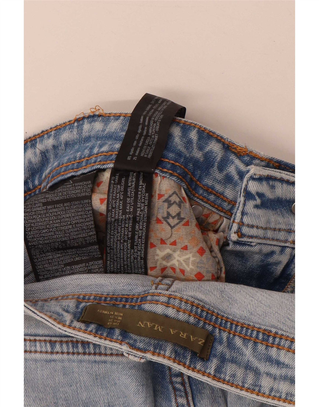 Zara Jeans ajustados desgastados para hombre EU 40 Medium W31 L26 Algodón azul