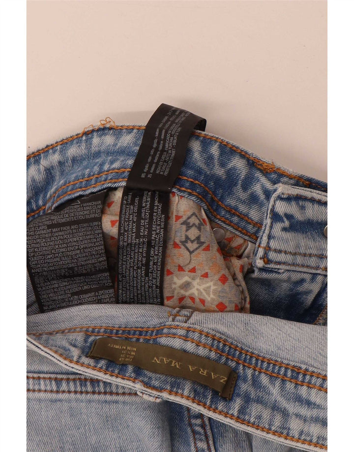 Zara Jeans ajustados desgastados para hombre EU 40 Medium W31 L26 Algodón azul