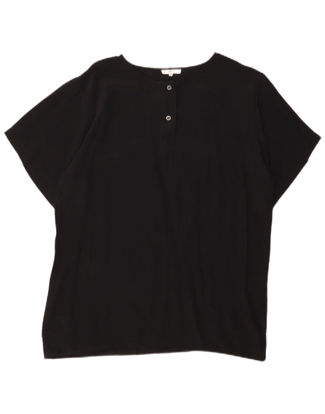 Blusa vintage para mujer Top UK 16 Seda negra grande