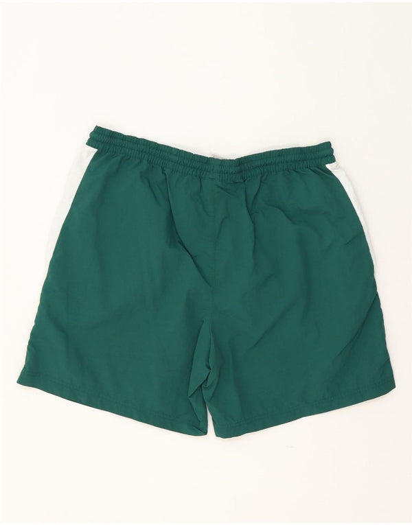 Reebok Pantalones cortos deportivos para hombre XL Verde Colorblock Poliéster