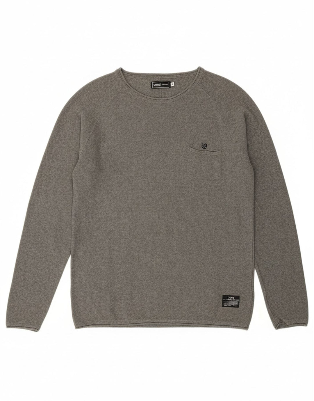 JACK & JONES Mens Core Boat Neck Jumper Sweater Medium Grey Cotton