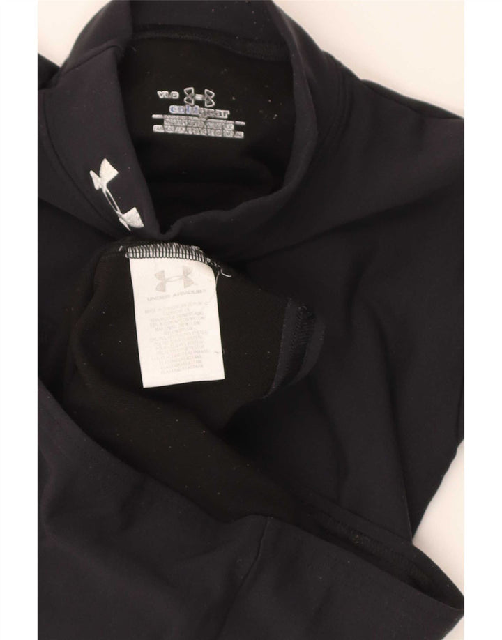Under Armour Camiseta de manga larga para niños de 11 a 12 años, talla grande, nailon negro