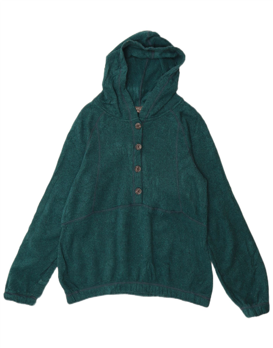 Eddie Bauer Suéter tipo jersey con cuello y botones para mujer Reino Unido 14 Poliéster verde medio