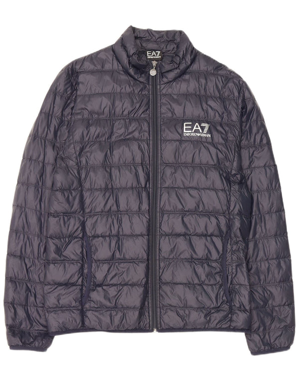 Armani Chaqueta acolchada gráfica para hombre UK 44 2XL Nylon azul marino