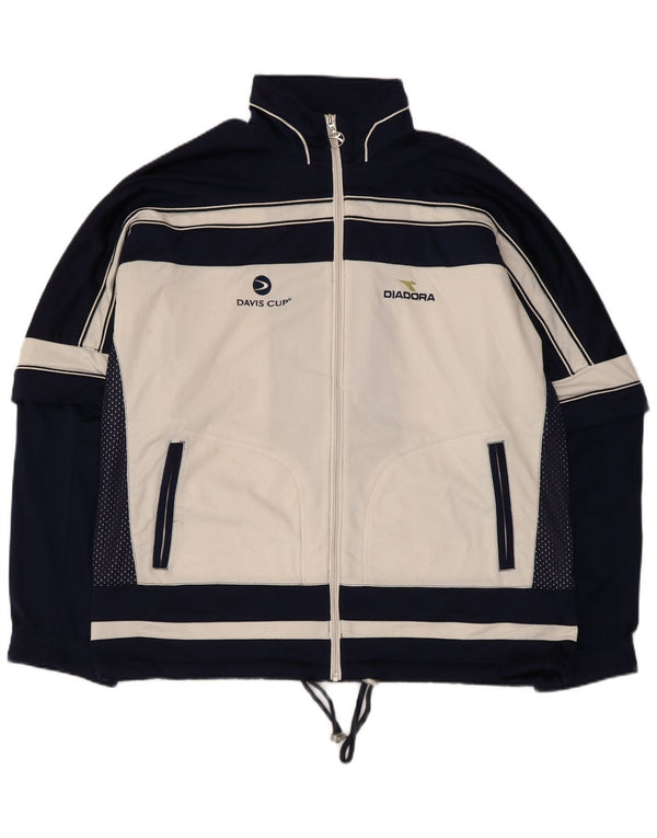 Diadora Mens Copa Davis Chándal Top Chaqueta UK 40 Medium Azul Marino
