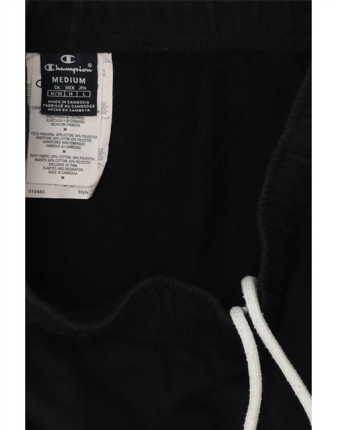 Champion Shorts deportivos para hombre Algodón negro mediano