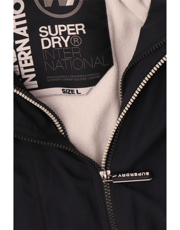 Superdry Chaqueta cortavientos con capucha para mujer Reino Unido 46 Grande Poliéster azul marino