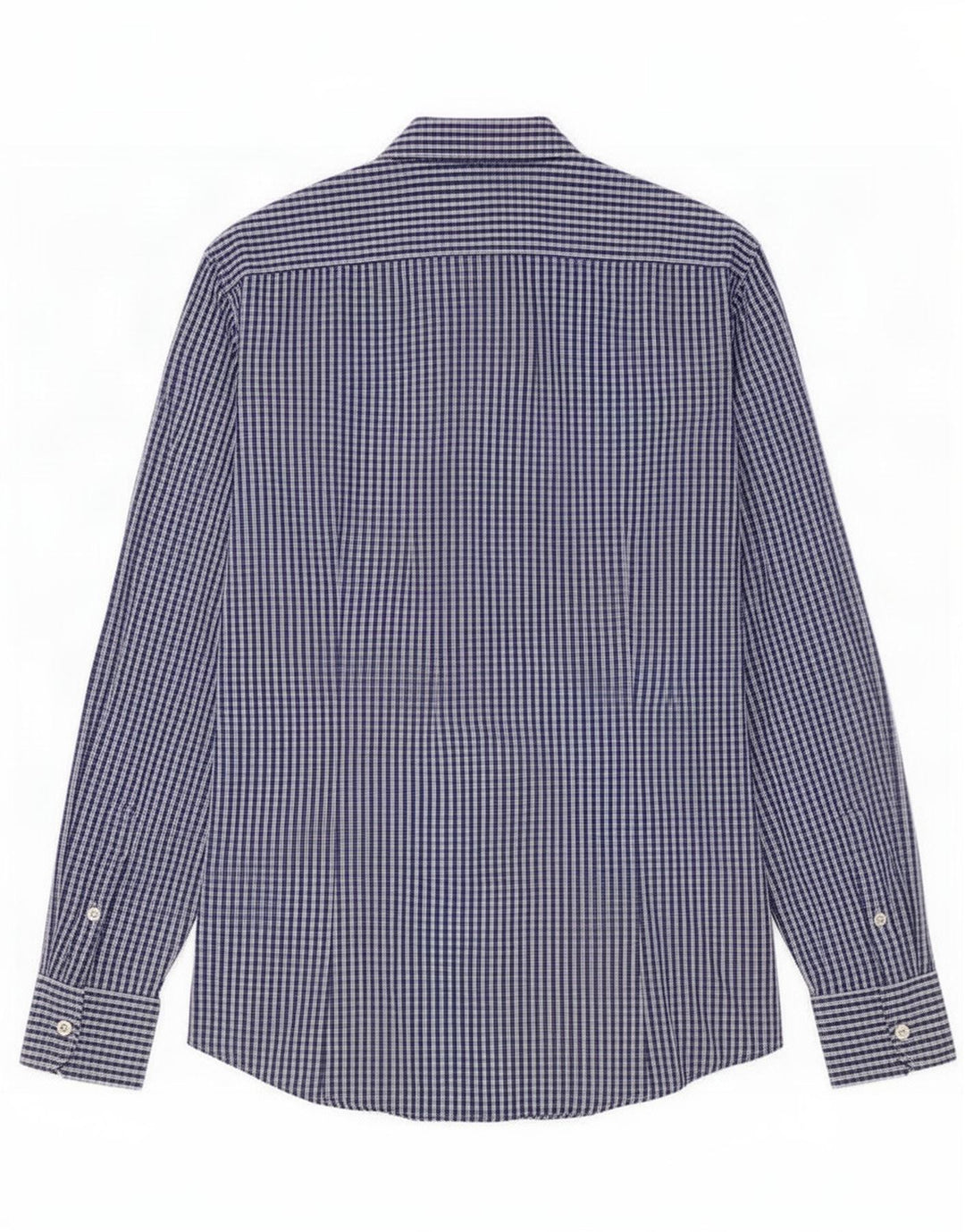 Camisa Benetton Hombre De Algodón A Cuadros Azul Medio