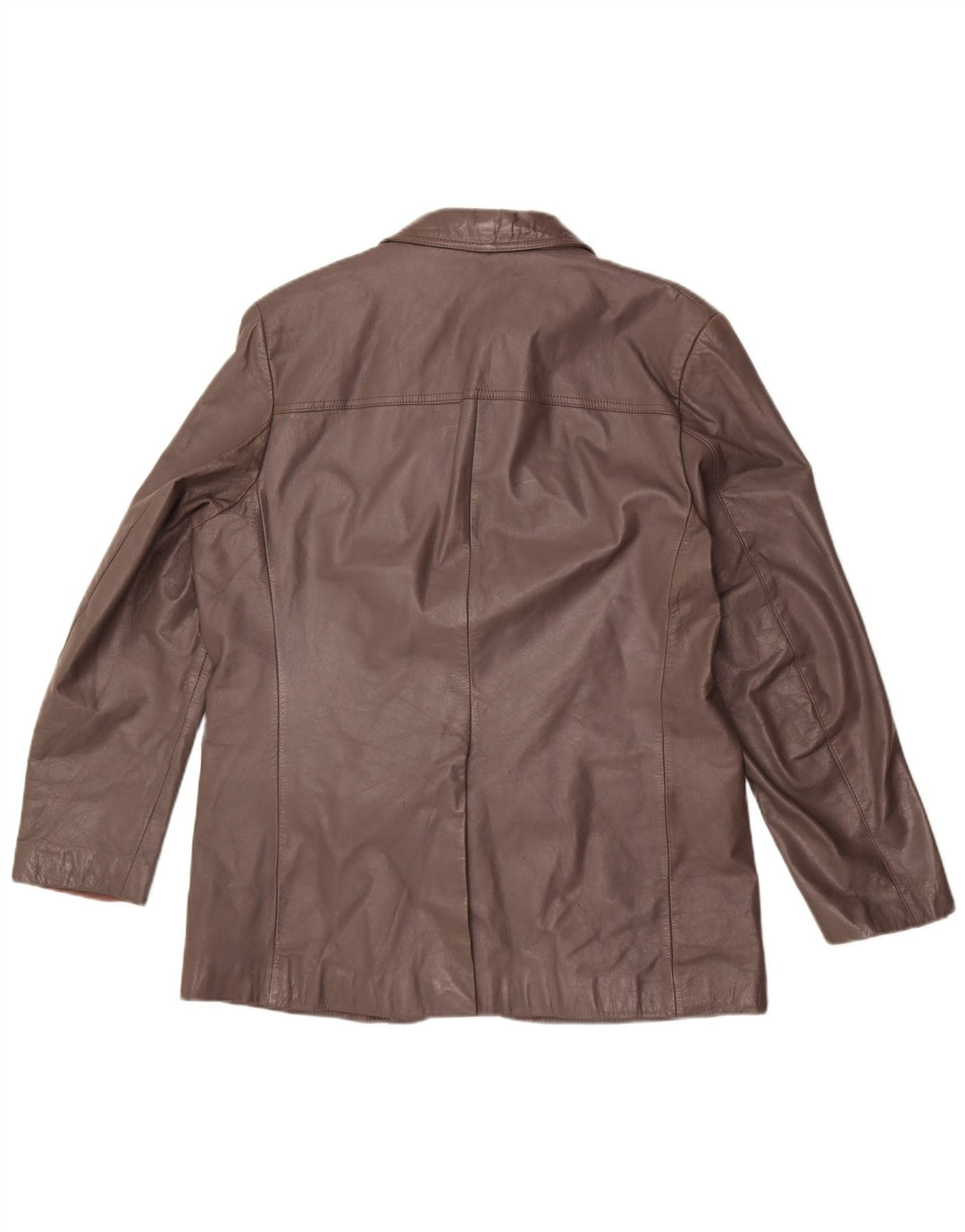 Vintage hombres 2 botones cuero Blazer chaqueta Reino Unido 44 2XL cuero marrón