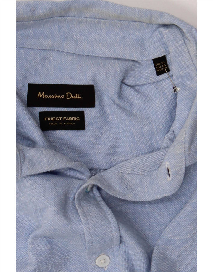 Camisa Massimo Dutti Hombre 2XL Azul Algodón