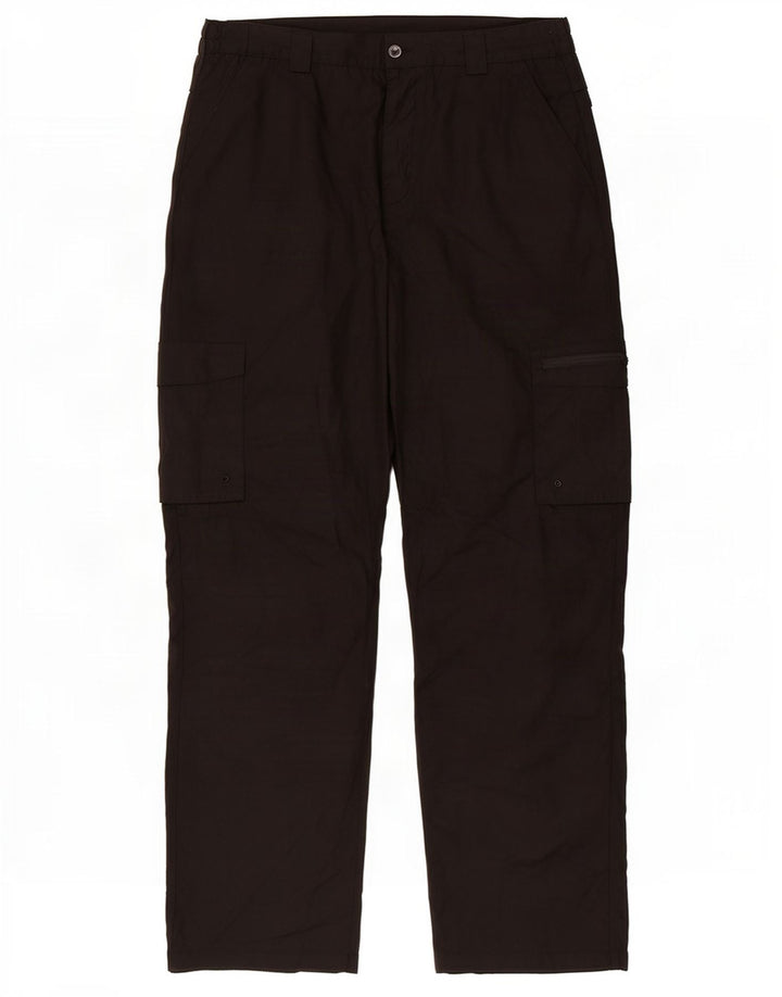 Pantalones cargo rectos para hombre de Mountain Warehouse W38 L29 Poliéster negro