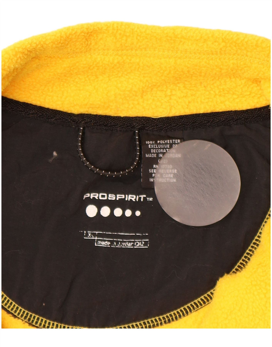 VINTAGE Jersey polar con cuello y cremallera para hombre XL Poliéster amarillo