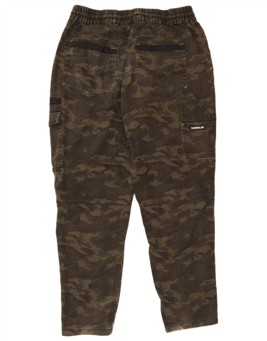 Pantalones cargo cónicos para hombre Caterpillar W38 L28 Algodón de camuflaje caqui