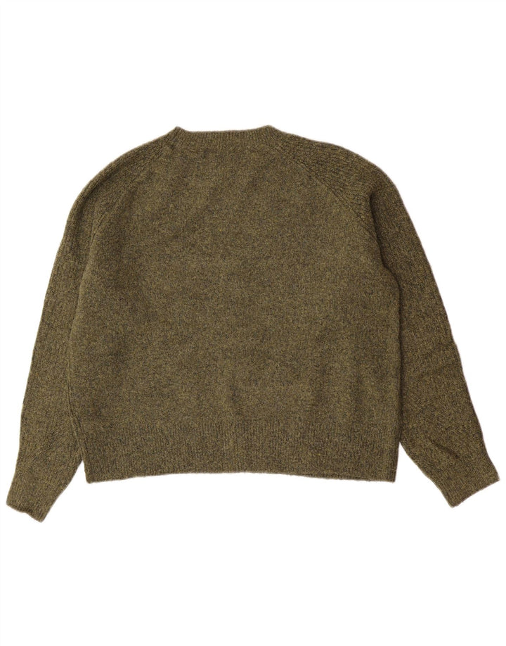 Marks & Spencer Suéter tipo jersey con cuello redondo para mujer Reino Unido 44 Mediano Caqui moteado