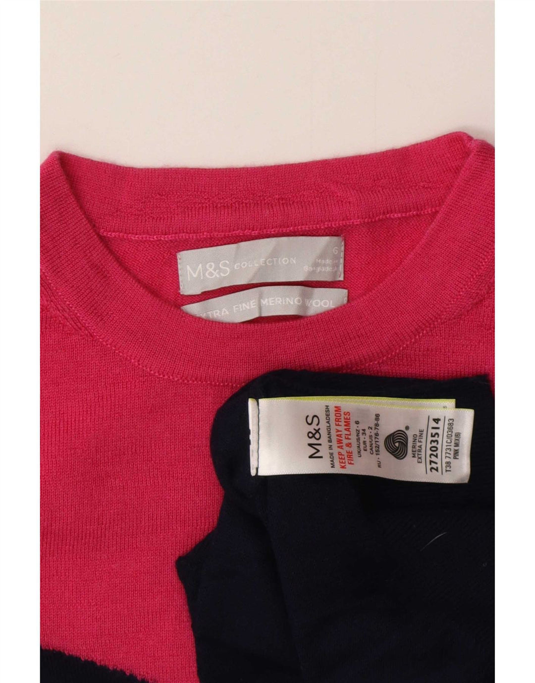 Marks & Spencer Suéter de Cuello Redondo para Mujer UK 6 XS Multicolor