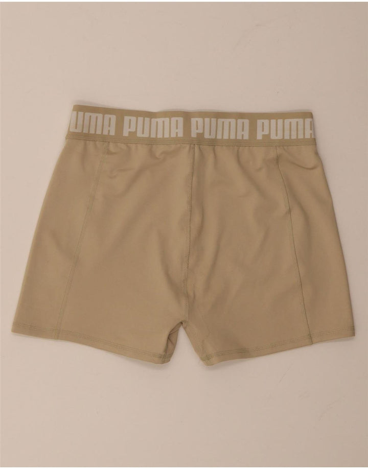Puma - Pantalones cortos deportivos gráficos para mujer, talla 40, poliéster beige grande