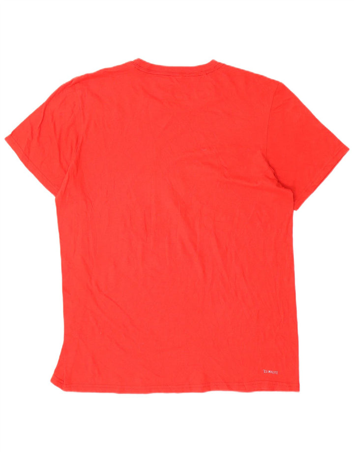 Adidas Mens Climalite Graphic Camiseta Top Grande Poliéster Rojo