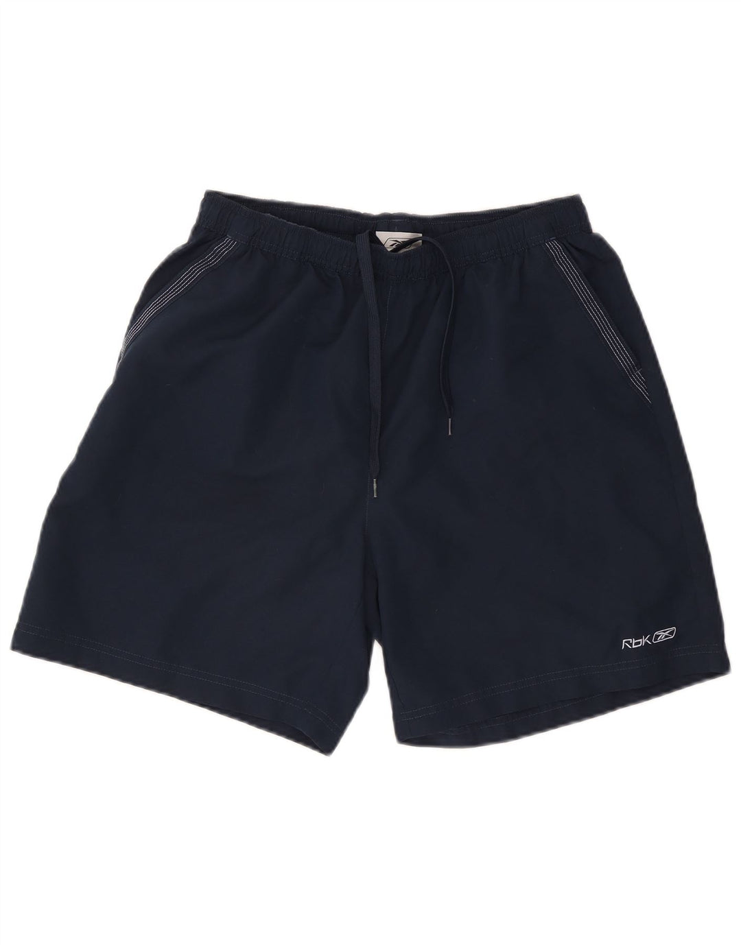 Reebok - Pantalones cortos deportivos para hombre, talla grande, poliéster, color azul marino