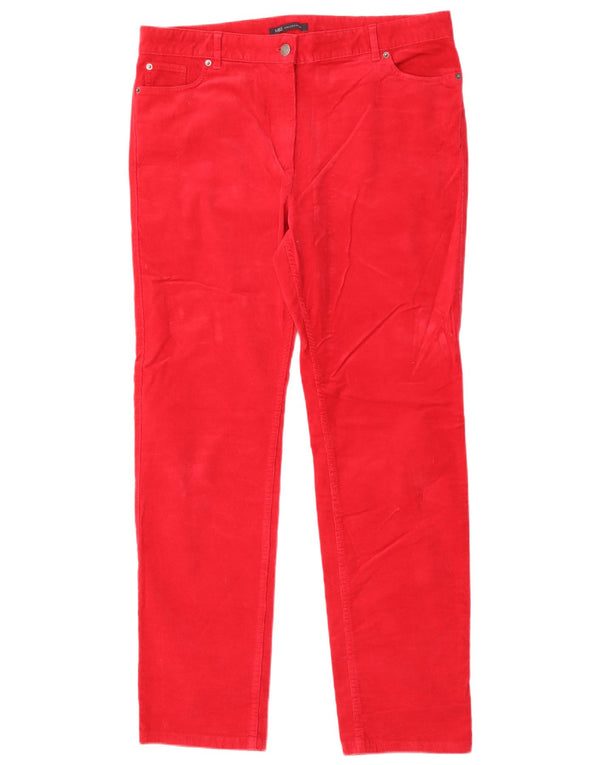 Marks & Spencer Pantalones de pana delgados para mujer UK 46 Large W34 L31 Rojo