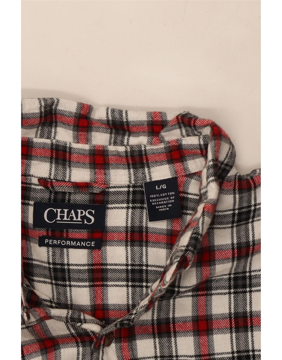 CHAPS Camisa de franela para hombre de algodón a cuadros multicolores grandes