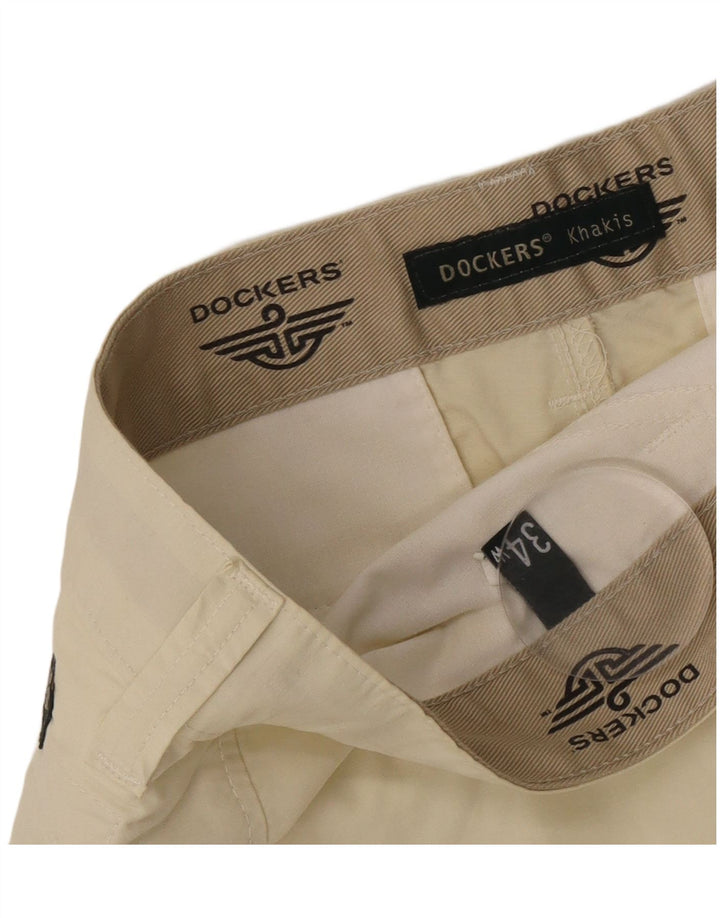 Dockers Mens Khakis Cargo Shorts W34 Grande Algodón Beige