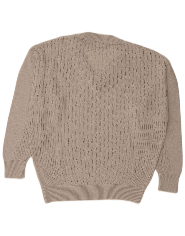 LEONARDO Jersey con Cuello en V para Hombre XL Gris Algodón