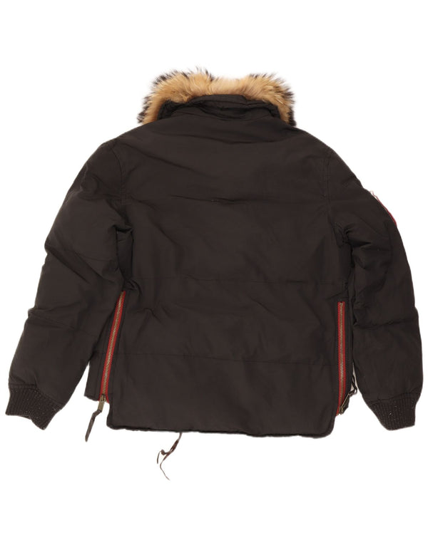 Dsquared Chaqueta acolchada para hombre IT 52 XL Algodón color block negro
